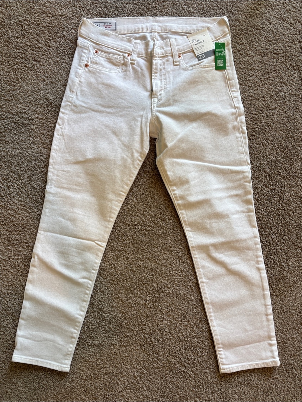 Gap Women’s White Mid-Rise Jeans - Size 29/8P